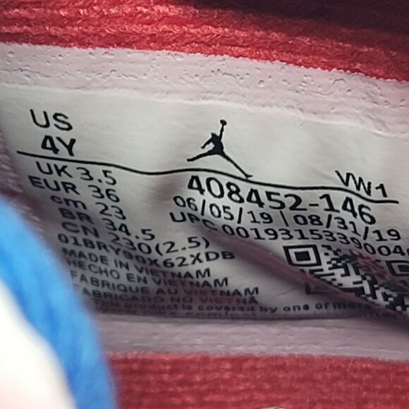 Air Jordan 4 Retro SE GS "What The Youth" White Sneakers 408452-146 US Size 4Y - Picture 8 of 8